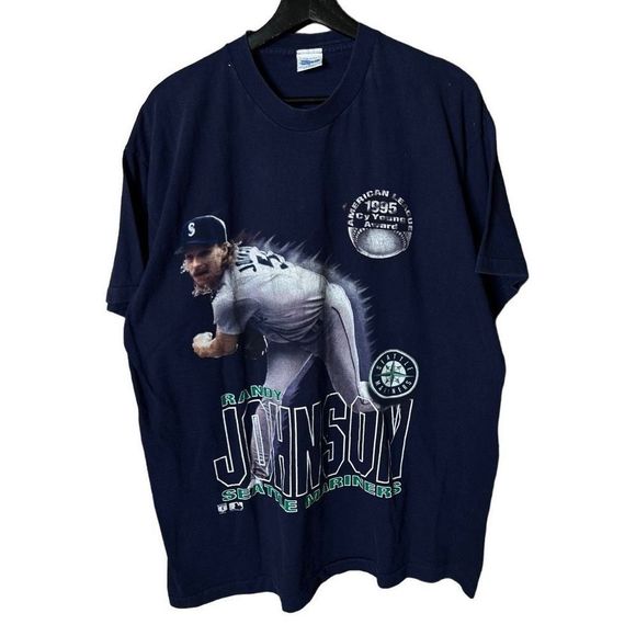 VTG 1995 Mariners Randy Johnson T Shirt Large - Picture 1 of 5